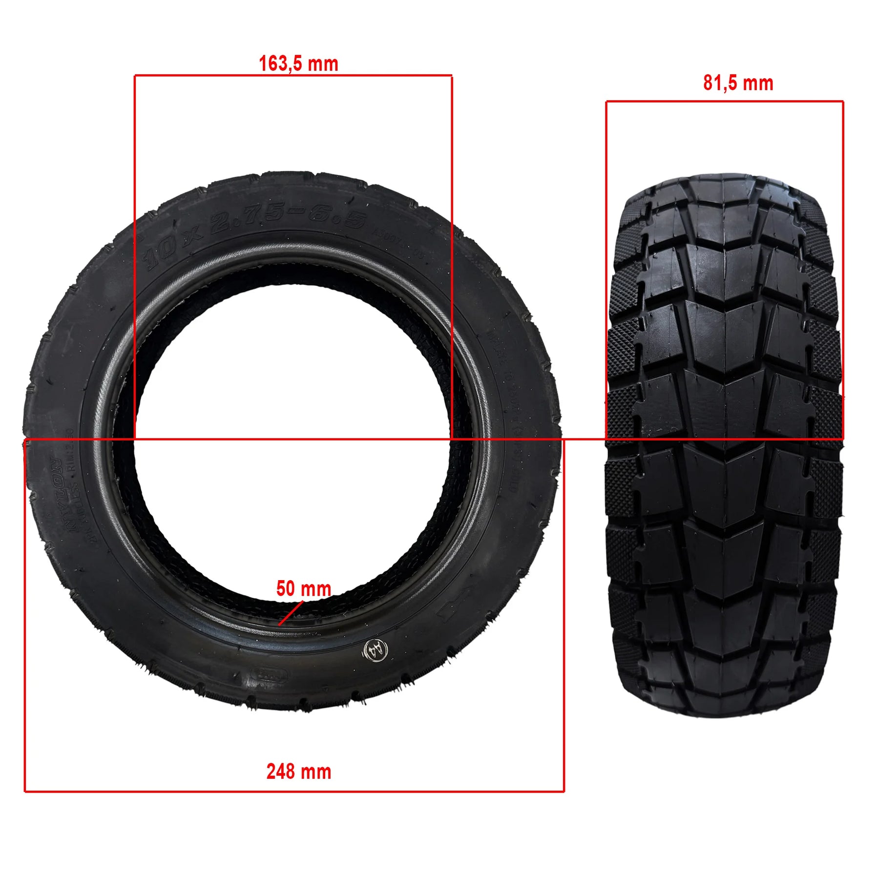 Ελαστικό AOXIN 10x2.75-6.5 tubeless semi off-road για KuKirin G2
