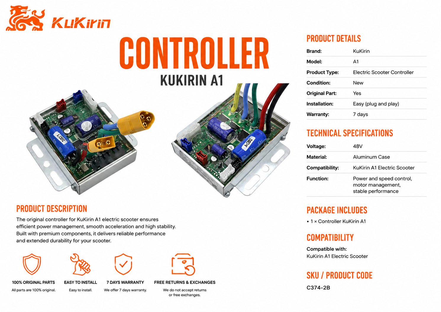 KuKirin A1 Electric Scooter Controller