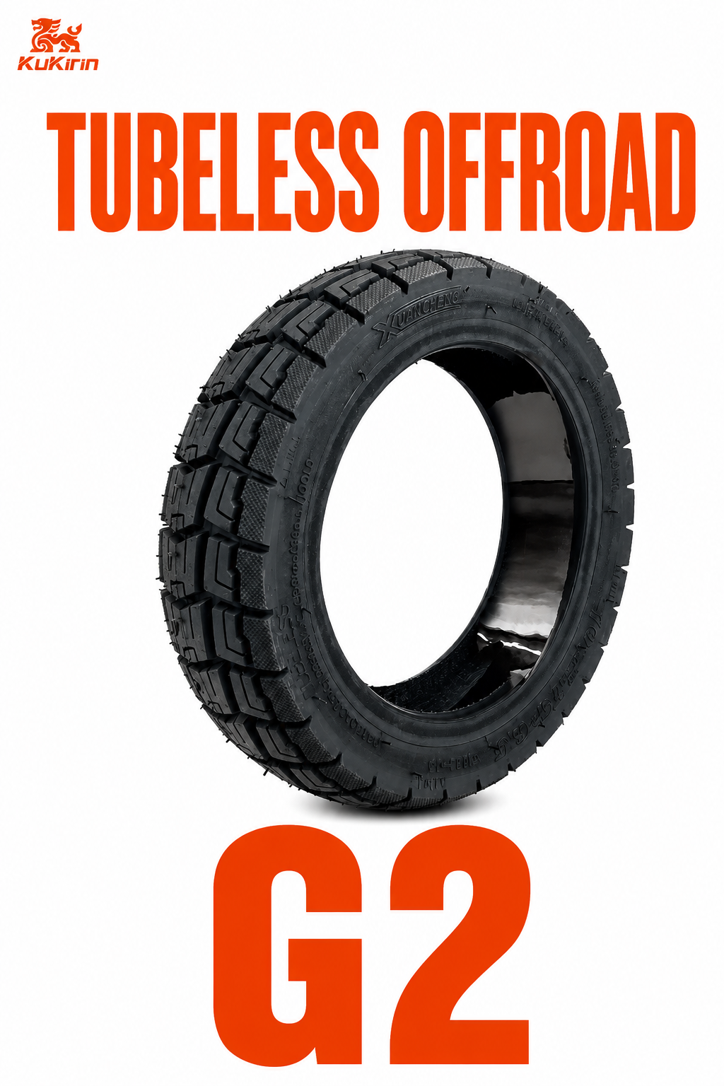 Neumático 10x2.75-6.5 sin cámara semi todoterreno con gel antipinchazos para KuKirin G2