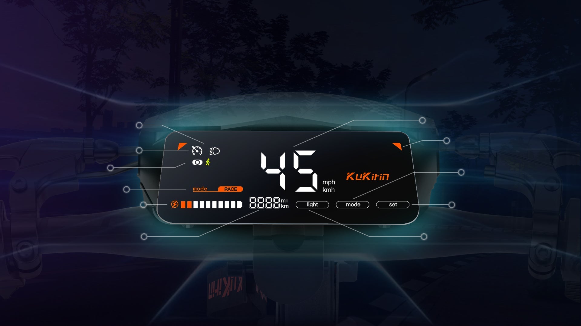 KuKirin G2 2026 central display and indicators