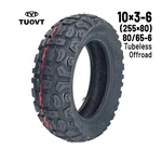 TUOVT 10×3-6 Off-Road Tubeless Tire 80/65-6 (255×80) for Electric Scooter
