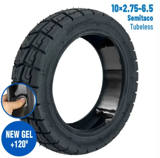 Neumático 10x2.75-6.5 sin cámara semi todoterreno con gel antipinchazos para KuKirin A1