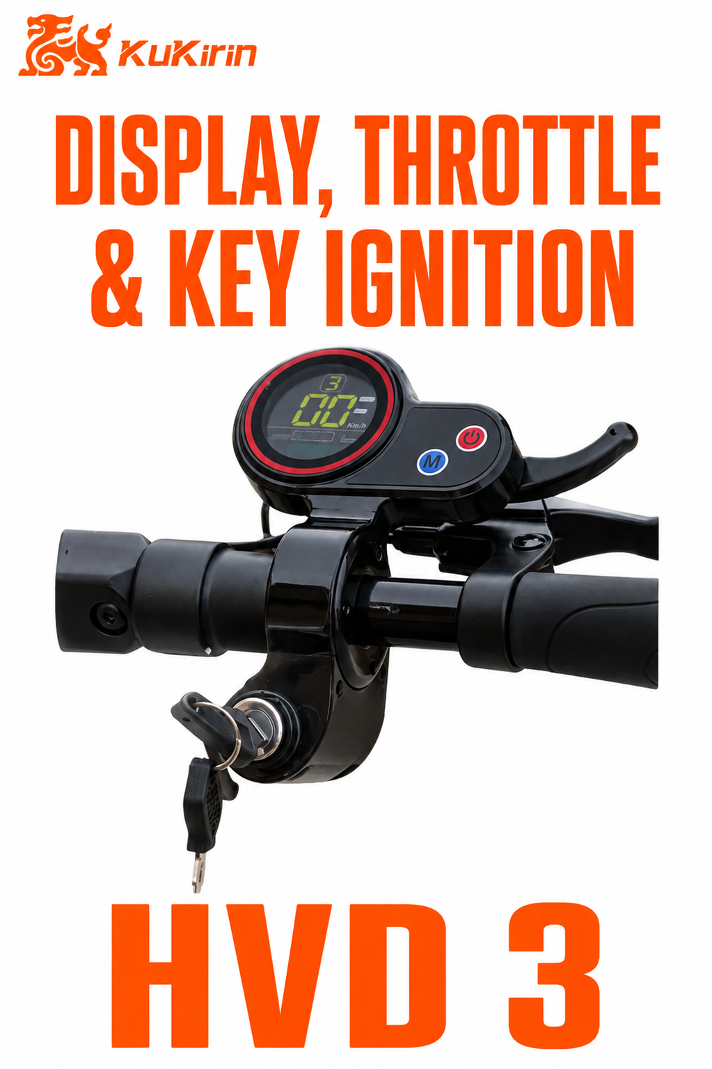 HVD 3 Display, Throttle & Key Ignition | Electric Scooter Replacement