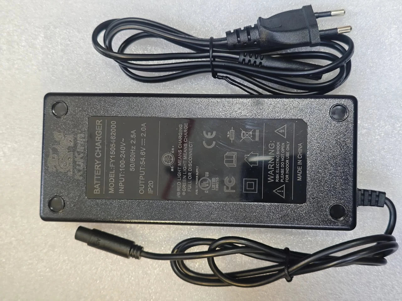 KuKirin M4 Max Charger – 54.6V 2A – 3-Pin Connector